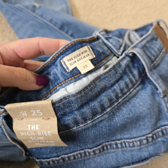 NWT Madewell The High Rise Slim BoyJean Distressed Size 25 - Picture 14 of 16
